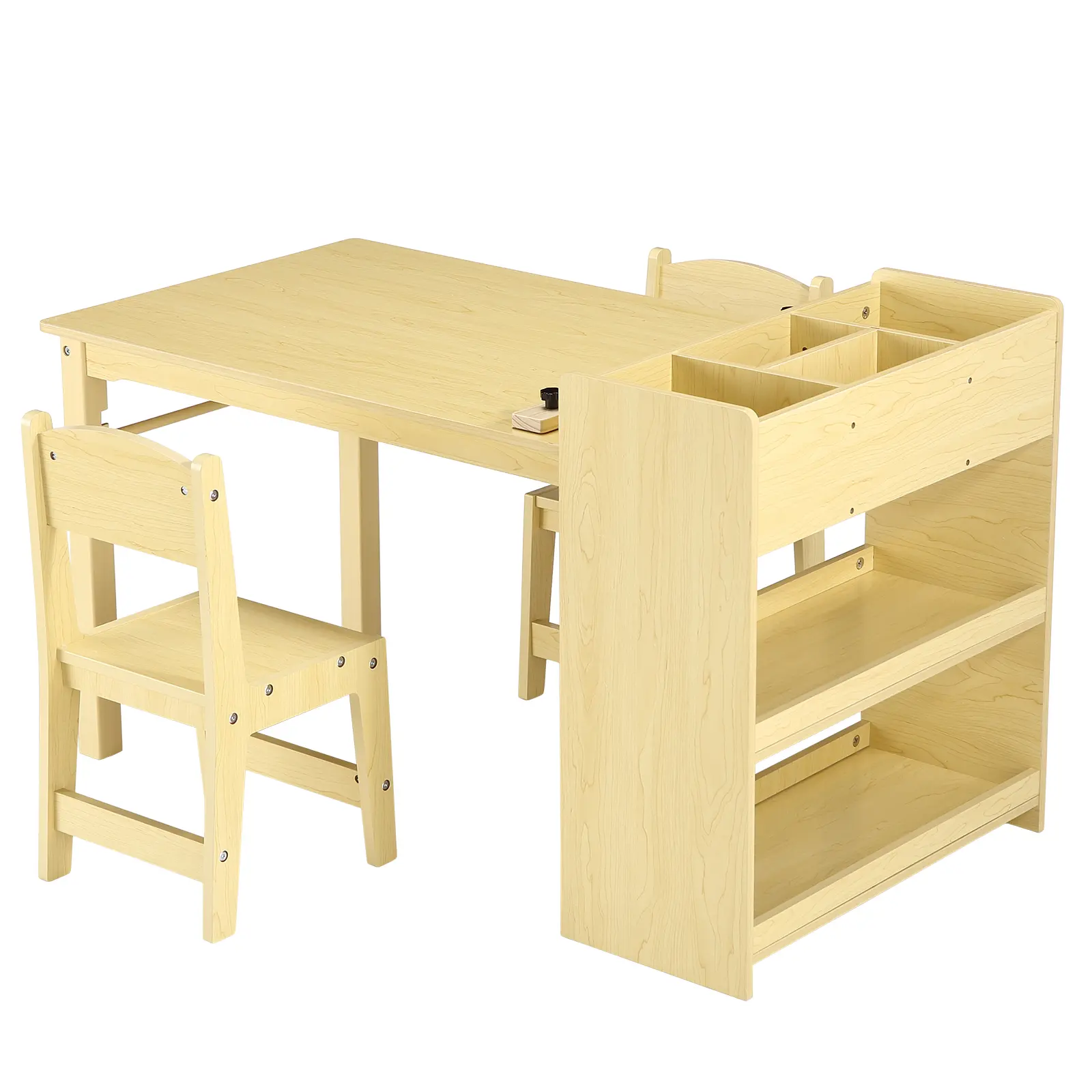 Toddler Craft Play Wood Activity Desk Kids Art Table with Large Storage Shelves for Writing Drawing,Nursery, Children's Wooden Furniture for Daycares, Classroom Home