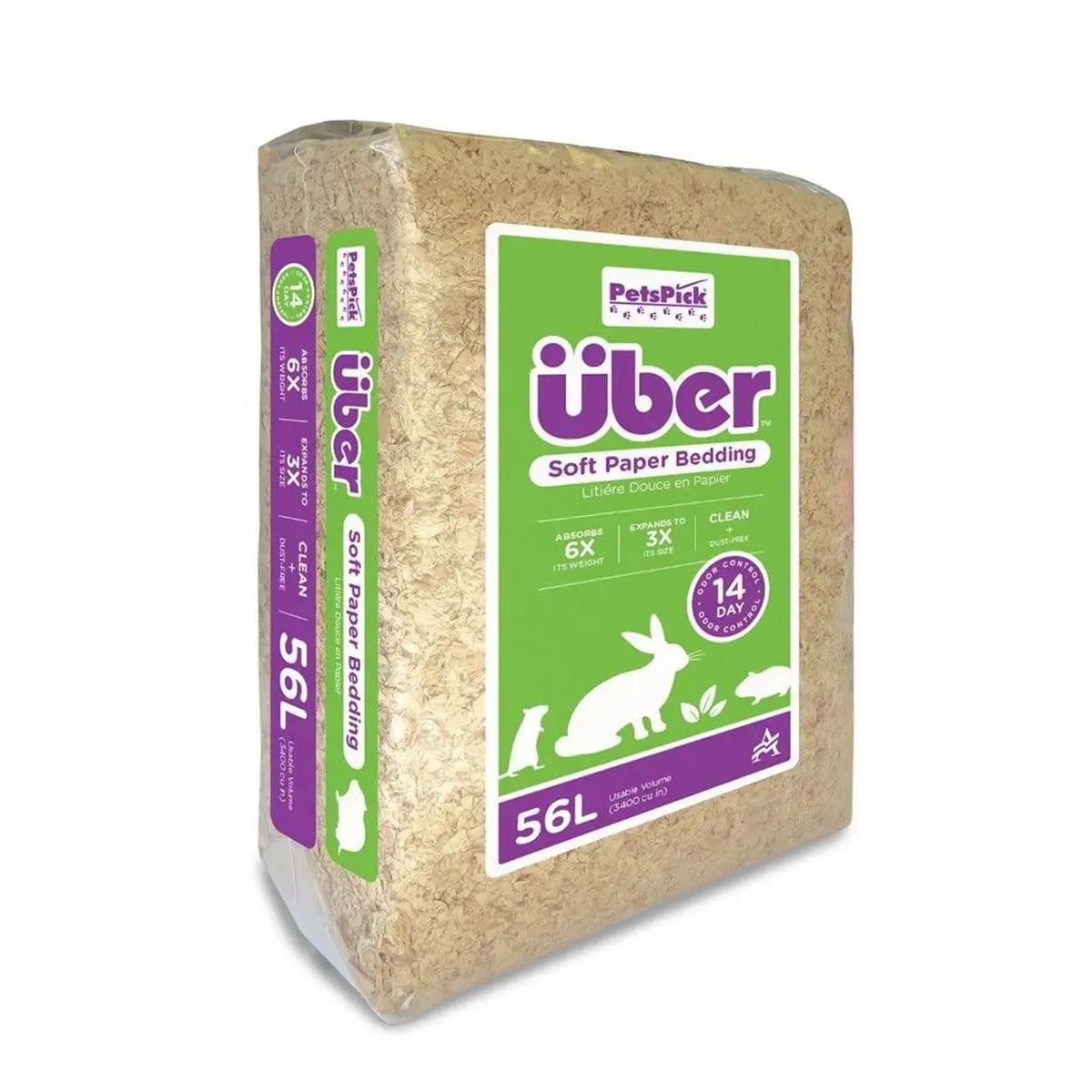 American Wood Fibers 801000-3400PBUBPK35 56 Litre Uber Soft Paper Pet Bedding