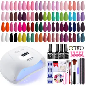 JEWHITENY Gel Nail Polish Kit with U V Light 120W Nail Dryer, 40 Colors Gel Nail Polish Set, Nail Art Decorations, Manicure Tools Gel Nail Kit Gift for Women Nail Care Salon