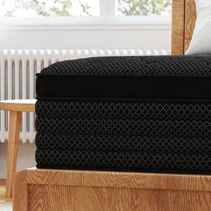 MULINATURE 12" 14" Gel Memory Foam Mattress Hybrid Spring Twin Full Queen King Size Bed In A Box Medium Firm Comfort Body Support​ Mattresses Cool Black