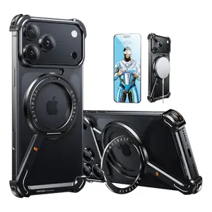 Fin Aviation Aluminum Alloy Z Shape for iPhone 17 Pro Max & 17Pro Air Case, Fit for MagSafe & Rotatable stand, Air Cushion Anti-fall