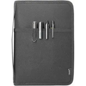 A5 Zipper Journal Notebook Cover with YKK Zipper for A5 Moleskine Cahier LEUCHTTURM Planners Sketchbook, Water Resistant, Refillable, Interior Pockets, Black