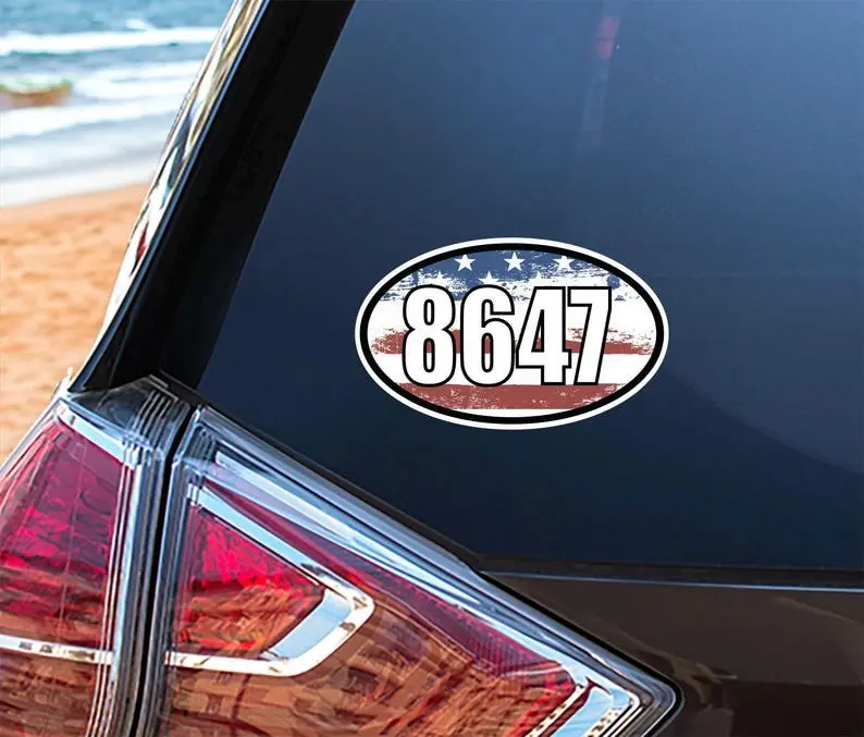 8647 Oval Vinyl Bumper Stickers Decals
