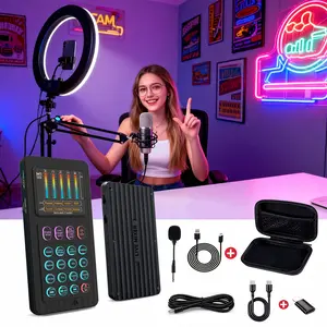 Live Sound Card Live Mixing Console With Voice Changer And AI Noise Reduction Bluetooth Audio Mixer equipment, for Outdoor, Gaming, Podcasting,Recording,Singing,Youtube Tiktok Blog Streaming