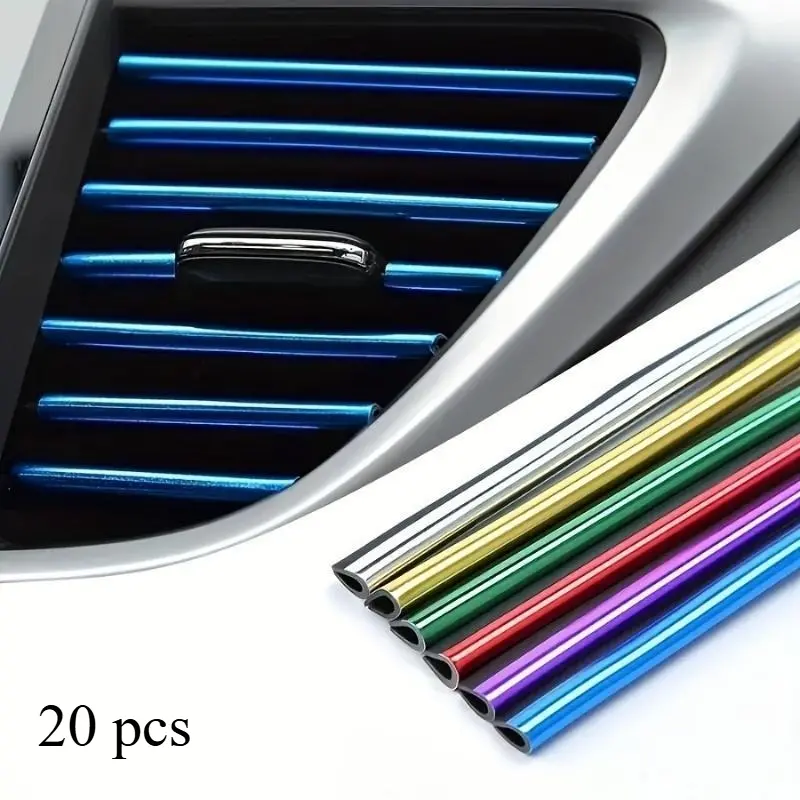 20cm U-shaped Trimmed Decorative Strips - Suitable for Car Air Conditioner Ventilation Decoration - Decorative Door Edge Protector - for Car Styling - Car Decorations - Suitable for All Models - Automotive Interior Accessories
