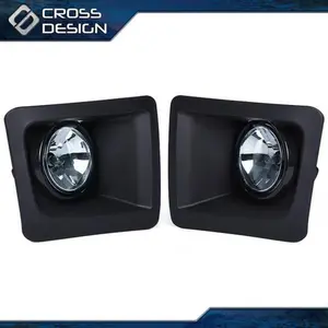 CROSSDESIGN For 2014-2015 GMC Sierra 1500 Clear Bumper Driving Fog Lights Lamps Left+Right