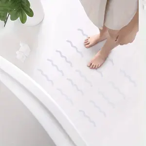 6pcs Wave Shaped Toilet Non-Slip Stickers, S-Shaped Bathroom Bathtub Safety Strips, Anti-Slip Tape with Scraper, Bathroom Tools
