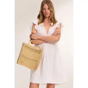 WOVEN SHOPPER TOTE