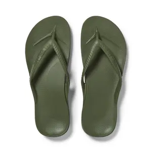 Arch Support Flip Flops - Comfortable & Supportive Sandals for Women - Olive - Archies Footwear