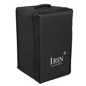 IRIN Cajon Drum Bag Backpack Black Thickened Protective Carry Case with Handle and Shoulder Strap  for Travel Practice Performance