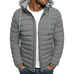 Men'sPufferJacketwithHoodWarmLightweightHoodedWinterCoatDownJacketForMenWorkOutdoorHiking