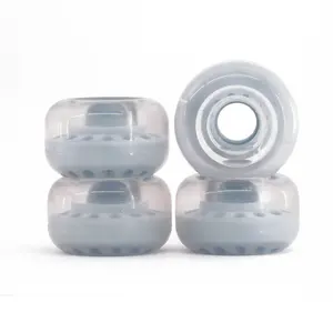 BTFL 80A Indoor/Outdoor Wheels Set 2.44" (62mm) Light Blue & Transparent for Artistic Dance Replacement Roller Skate Wheel set Durable UPolyurethane for Smooth Ride