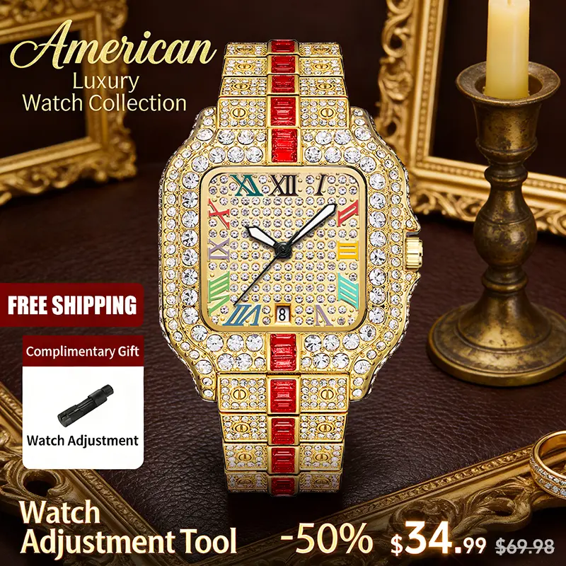 Elegant Ladies Rhinestone Square Quartz Watch with Date Luminous Function Luxury Gift Box Timeless Classic Fashion Wristwatch Great Gift for Mom Wife Girlfriend Anniversary Birthday Daily Wear