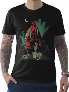 Men's Short Sleeve Shirt, High-Quality Ironing Craftsmanship, Hellboy Comic T-Shirt, Unisex All Sizes, Soft and Comfortable