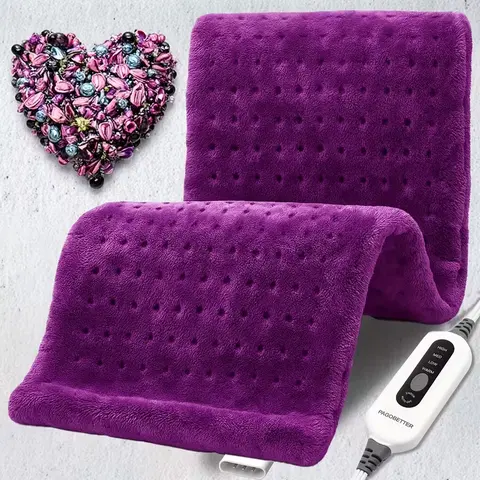 【Pain Away】 Electric Heating Pad 17"x33" Fast Heat for Back Pain & Period Cramps Auto Shut Off Portable Machine Washable Christmas Gift for Women Men Mom Wife multifunctional blanket professional  heating  pad Shawl Heated
