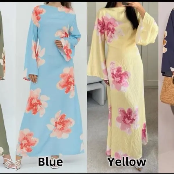 Floral Print Long Robe for Women, Elegant Design with External Tie Belt, Chic Comfortable and Stylish for All Occasions