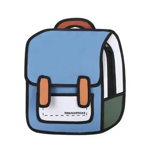 Dark Blue 2D Backpack by 2DBackpackz Cartoon Backpack Toon Pack Anime