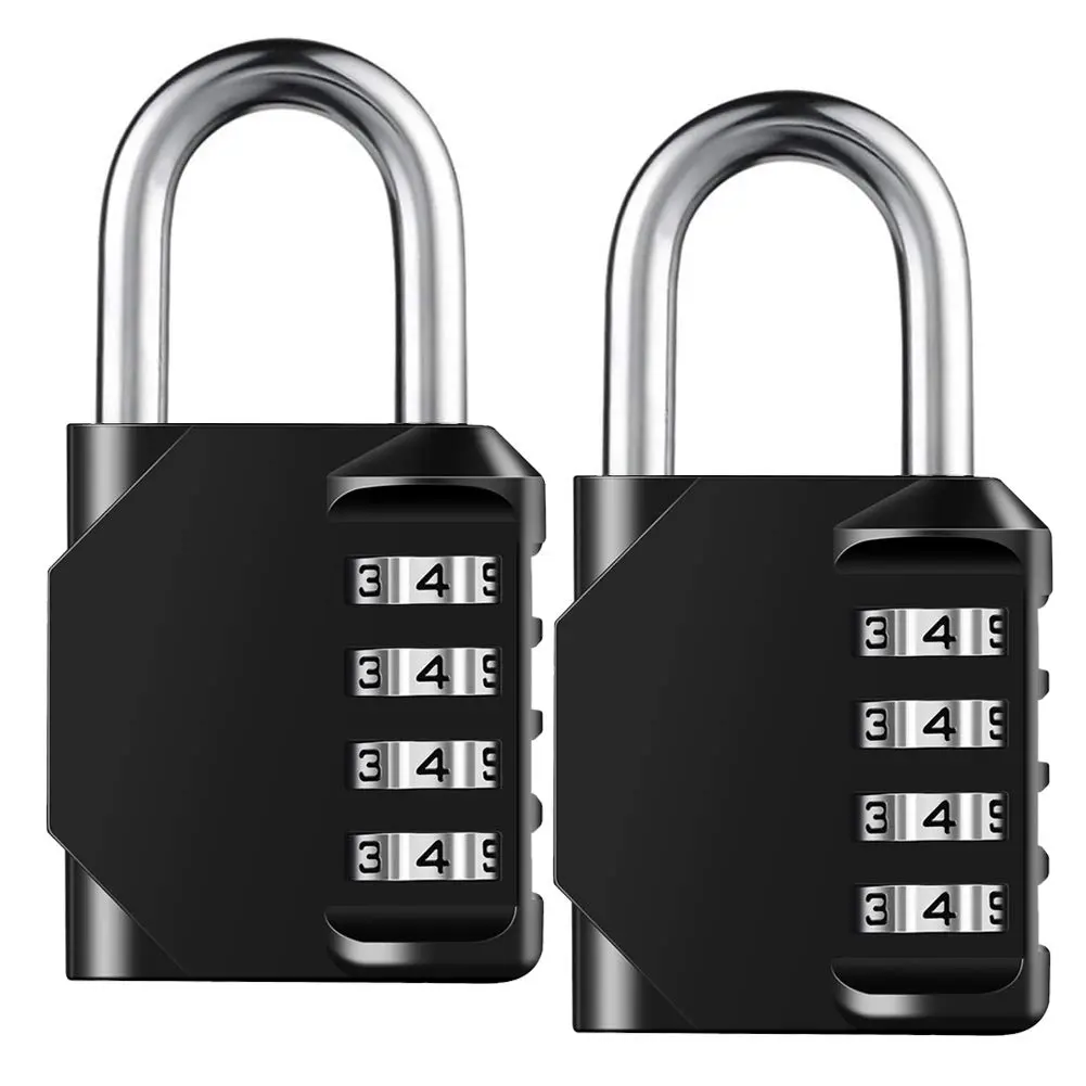 Combination Lock Resettable 4 Digit Padlock with Combination, AIHYTU Waterproof and Heavy Duty Combination Padlock Outdoor for School Gym Locker, Fence Gate, Toolbox, Employee Hasp Locker – 2 Pack star  key  cats