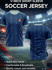 Men's Football T-Shirt Germany 2026 Away Jersey, Round Neck Short Sleeve, Quick-Dry Breathable Fabric, Sporty Casual Wear