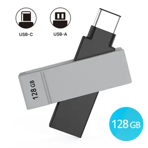 iXflash 128GB USB A & USB C 3.2 Photo Stick Flash Drive for iPhone, iPad, Mac Black/Gray