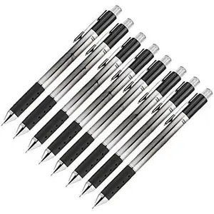 Retractable Gel Pens 0.5mm Needle Point, Black (8 Pack)