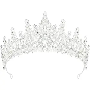 Crystal Tiaras & Crowns for Women, Bride Royal Queen Headband Princess Headpieces for Birthday Cake Crown & Prom Pageant