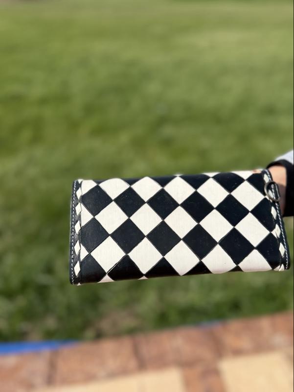 Black & White Tooled Leather Wallet