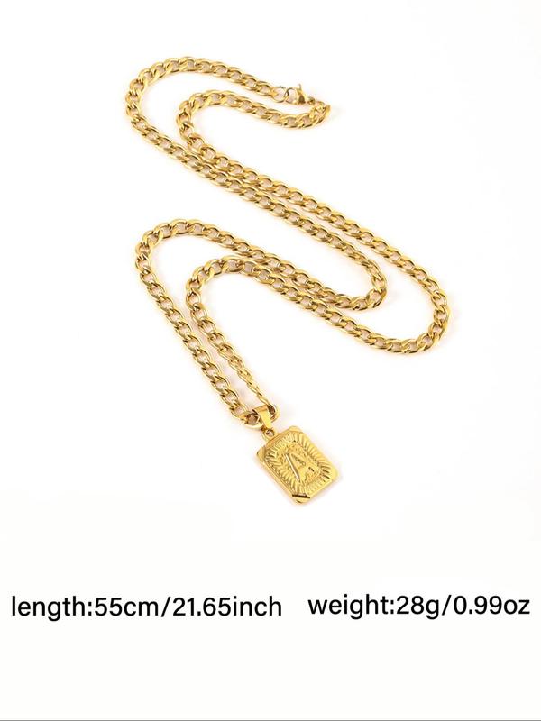 Unisex Street Trend 26 Letter Pendant Necklace, Trendy All-match Pendant Necklace, Initial Letter Necklace, Fashionable Jewelry As Birthday Gift for Friends
