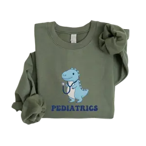 Pediatrics Sweatshirt - Cute Dino Design for Pediatricians & Dino Lovers - Unisex Heavy Blend Crewneck - Casual Loose Fit - Polyester Cotton Blend Dinosaur Fabric