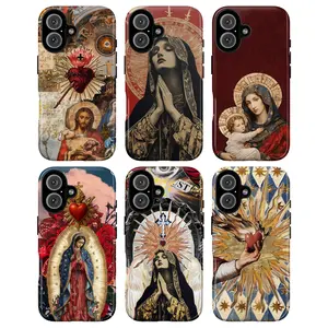Religious Virgin Mary & Jesus Aesthetic Phone Case Collection – Vintage Catholic Art, Sacred Heart of Jesus Design, Inspirational Gift for Her, Gift for Believers Cover for iPhone 17 Pro Max 16 15 14 Plus & Samsung Galaxy S25 S24 S23 S22 S21 Ultra