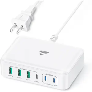 165W USB C Charger Block, 6 Port Multi USB-C  Station,65W PD  USBC Gan Charger Station Hub Dock for Multiple Devices, Laptop Type C Charge for MacBook/ 16/iPad/Galaxy S25(5FT Cord)