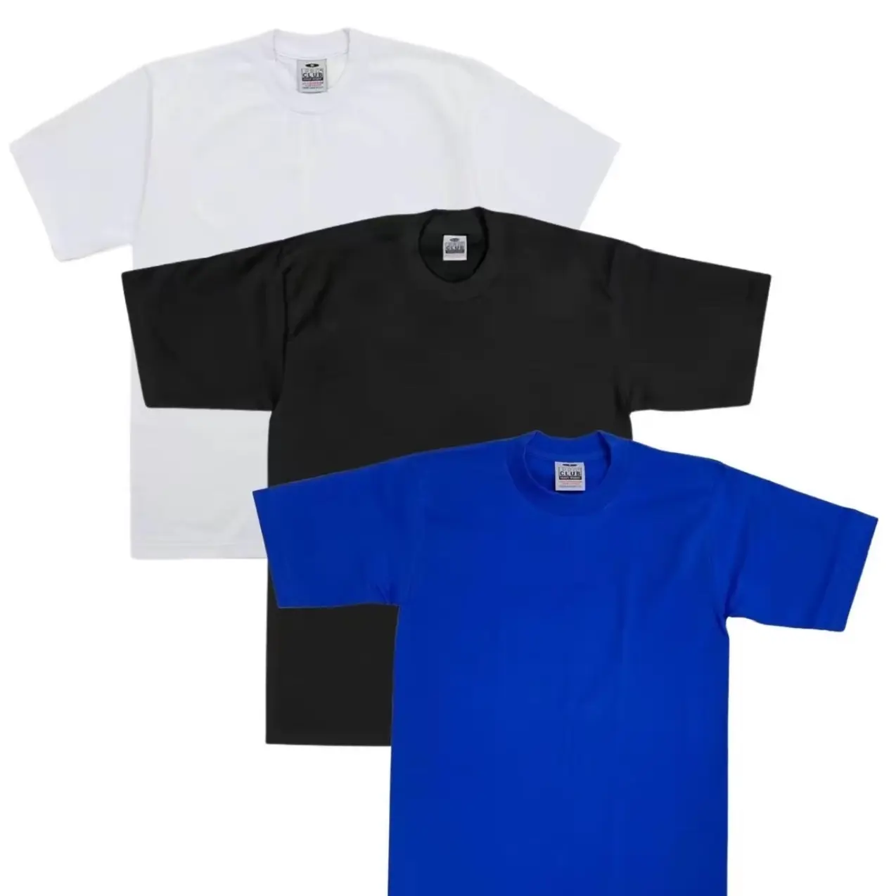 3 Pack PROCLUB Short Sleeve Heavyweight Crew Neck T-Shirt Tshirt Man Streetwear Shortsleeve Round Neck Crewneck Menswear Plain Casual
