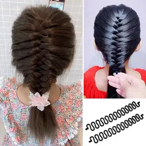 2-Piece French Braid Hair Styling Clips for Women, DIY Ladder Ponytail Braider, Three-Strand Braiding Tool, Twist Hairstyle Accessories