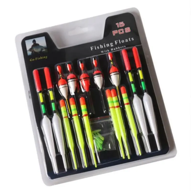 15pcs/set Colorful Fishing Floats, Mixed Size Fishing Floats Kit, Fishing Slip Bobbers Fishing Accessories, Flyfishing, Solocamping, picnicaesthetic