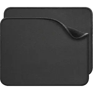 2-Pack Large Mousepad with Non-Slip Rubber Base,    Pad with Anti-fray Stitching,  Pads for Laptop PC & Office  Desk (Black)