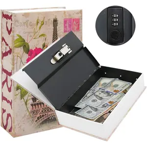 Diversion Book Safe with Combination Lock,  Safe Metal Lock Box,  Storage Collection Box,9.5" x 6.2" x 2.2",France