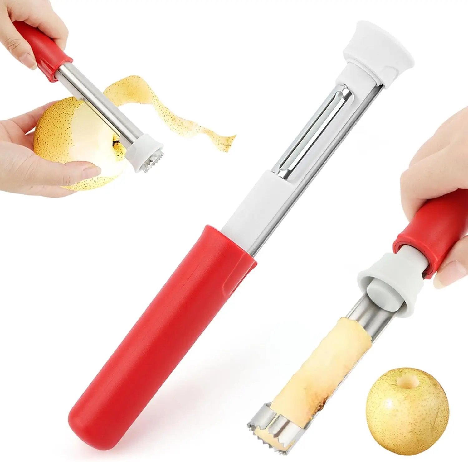 2-In-1 Corer Remover and Apples Peeler, Durable Stainless Steel Fruit Corer Tool