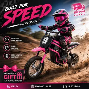 GARVEE 24V Kids Electric Ride-On Dirt Bike Toy for Ages 8-12 - 350W Battery Powered Toy, 3 Speed Modes, Shock Suspension, ASTM Certified Children's Ride-On Toy