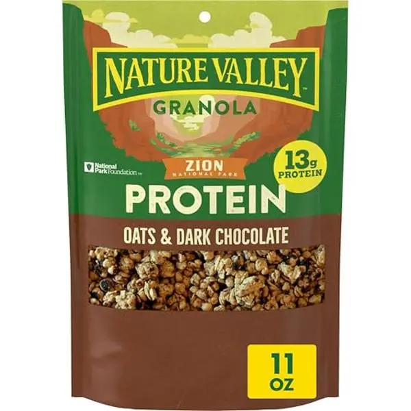 Nature Valley Protein Granola, Oats and Dark Chocolate Granola, Resealable Snack Pouch, 11 oz