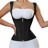 Women's Retro Cute High-Waist Modest Faja Corset Top - Slimming Mesh Compression Fabric, Steel Bones, Zipper Tummy Control, Hook-and-Eye Closure, Fit Body Contouring Waist Trainer Shapewear for Valentine's, Wedding Events (Hydration-Friendly Design),sohoc