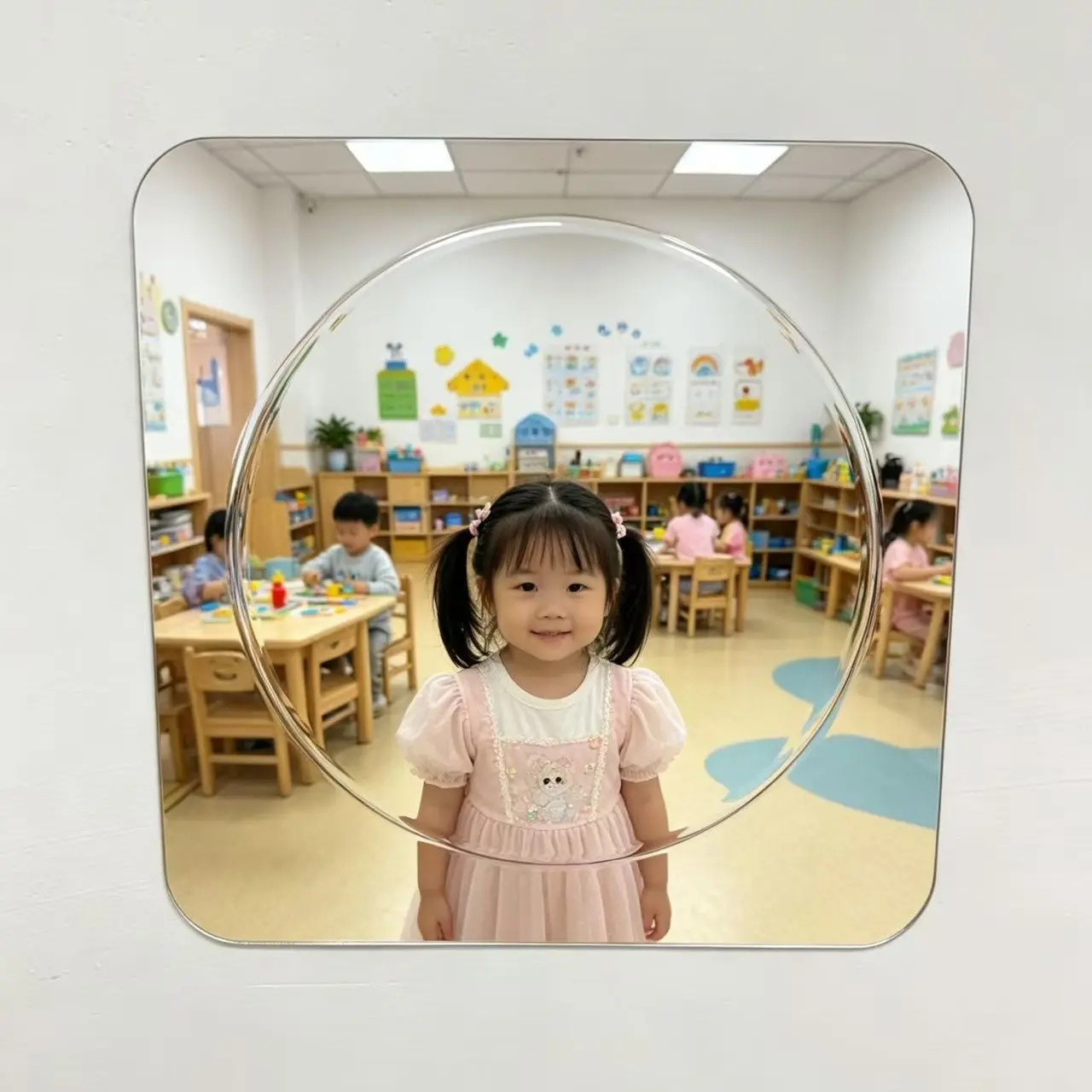 Acrylic Self-Adhesive Wall Mirror, Wall Mounted Mirror, Sensory Bubble Mirror for Wall Decoration, Interactive Acrylic Mirror for Sensory Room, Visual and Tactile Stimulation