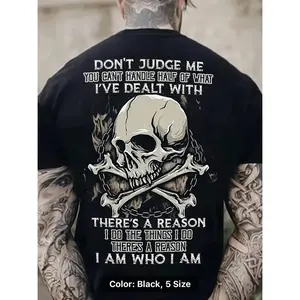 Men's Skull Graphic Pattern Short Sleeve Crew Neck T Shirt for Summer Outdoor Casual Wear