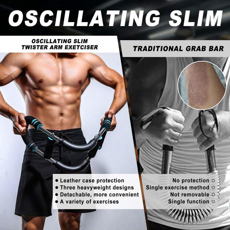 Adjustable Power Twister Arm Trainer for Chest & Arm Workout, Portable Upper Body Strength Bar for Men Home Gym Fitness