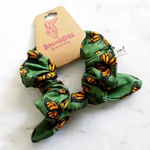 Monarch Butterfly Bow Scrunchie, Butterfly Gift, Hair Accessories, Bow Hair Tie, SummerStyle Bracelets