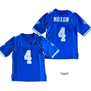 Man #4 Moxson, wearing a blue football jersey