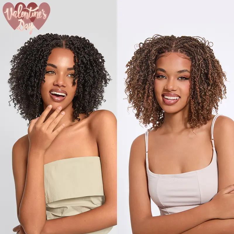 Frodio Veralux™ Fiber 12'' Synthetic Wig Micro Twist Curly Wigs 11X4 Closure HD Lace Dreadlock Wig TikTokShopBlackFriday