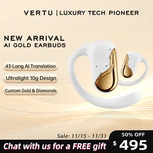 VERTU Crush Series AI Earbuds Wireless Bluetooth, Noise Cancelling, Zero-Pressure Comfort Earbuds for Runners, Synced Sound and Vision for Gaming