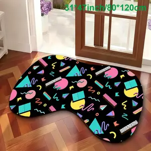 Waterproof Non-Slip Rug Design, Durable Easy Care Carpet Mat, Ideal for Hallway Bathroom Living Room, Contemporary Style