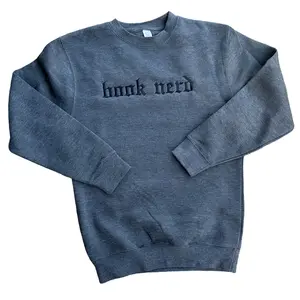 Book Nerd - Dark Romance Embroidered Crewneck Sweater Love Long Sleeves Classic sweatshirt