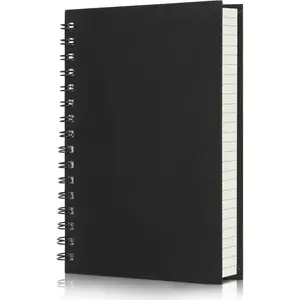 Spiral Journal Notebook, 1pack Black A5 5.5" x 8.3" 160Pages/ 80Sheets, -off 100GSM College Ruled Paper Thick Hardcover, Small Notepad for Note Taking School Composition Office Meeting